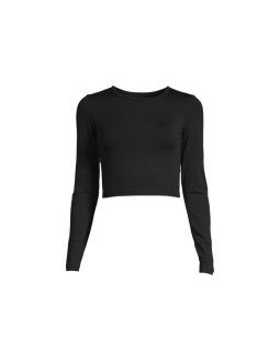 Koszulka casall crop long sleeve czarny