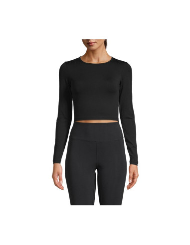 Koszulka casall crop long sleeve czarny