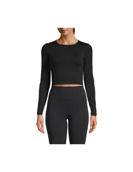 Koszulka casall crop long sleeve czarny