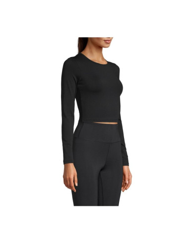 Koszulka casall crop long sleeve czarny