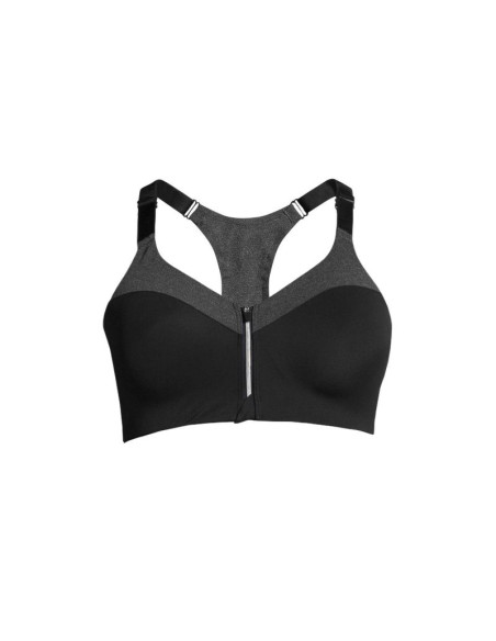 Stanik treningowy casall front zip sports bra szary