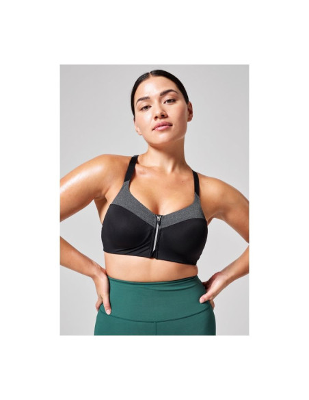 Stanik treningowy casall front zip sports bra szary