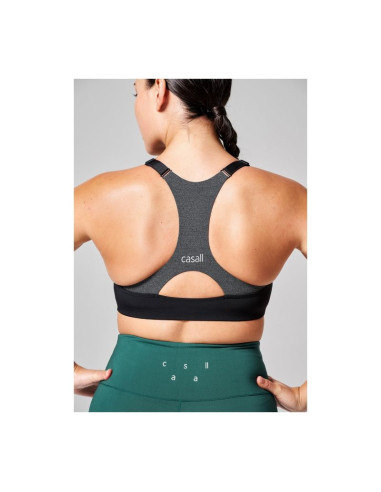 Stanik treningowy casall front zip sports bra szary