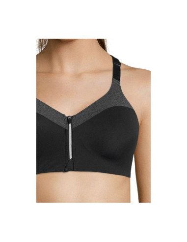 Stanik treningowy casall front zip sports bra szary