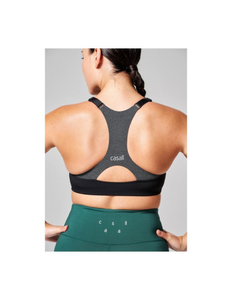 Stanik treningowy casall front zip sports bra szary