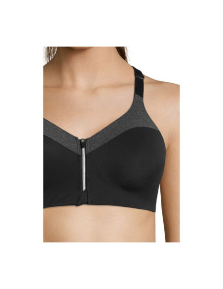 Stanik treningowy casall front zip sports bra szary