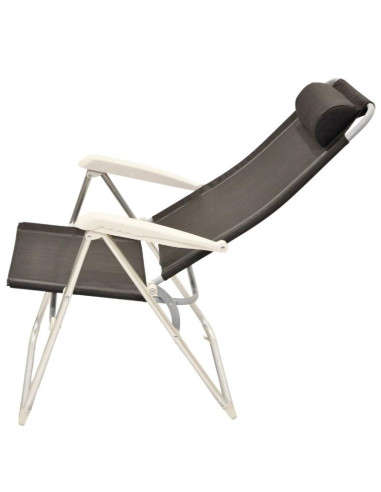 Fotel campingowy high deluxe z zagłówkiem aluminiowy antracyt redcliffs