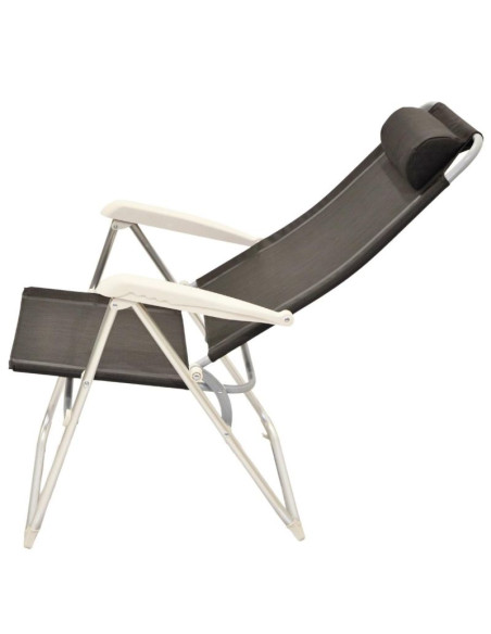 Fotel campingowy high deluxe z zagłówkiem aluminiowy antracyt redcliffs