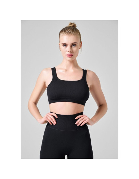 Top casall scallop seamless bralette czarny