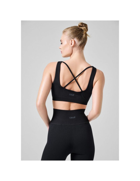 Top casall scallop seamless bralette czarny