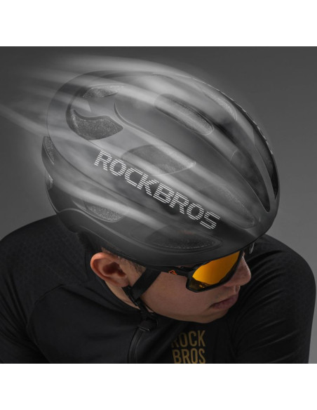 Kask rowerowy rockbros lk-66 lekki 58-62 cm - czarny