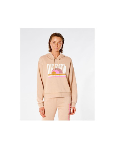 Bluza rip curl wave shapers hood - brązowy