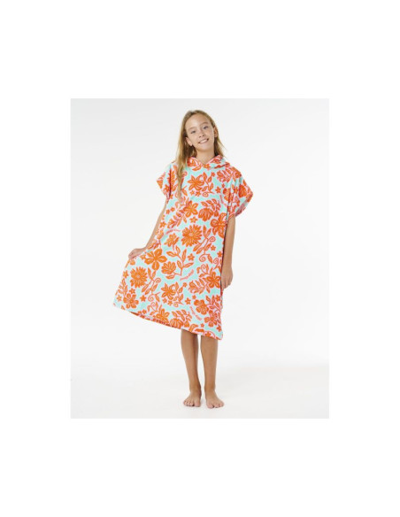 Ponczo dziewczęce rip curl mixed cotton hooded towel-girl czerwone