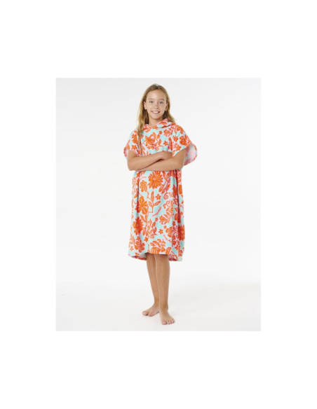 Ponczo dziewczęce rip curl mixed cotton hooded towel-girl czerwone