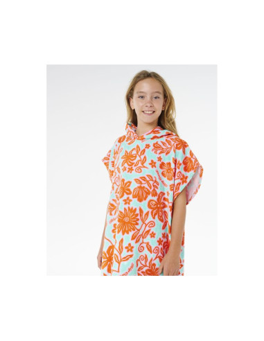 Ponczo dziewczęce rip curl mixed cotton hooded towel-girl czerwone