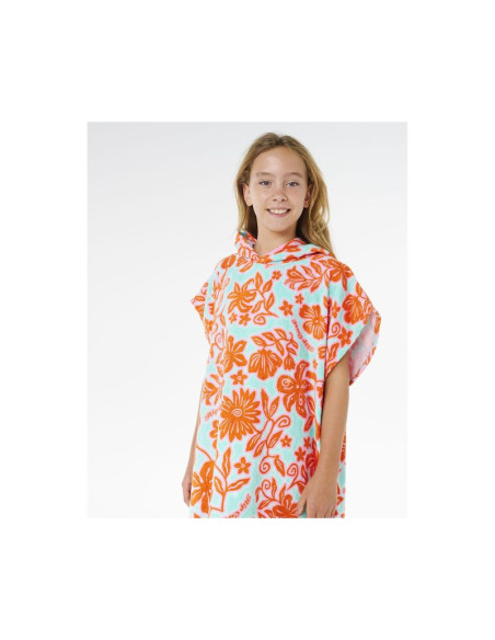 Ponczo dziewczęce rip curl mixed cotton hooded towel-girl czerwone