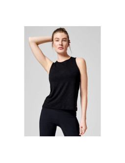 Koszulka damska treningowa casall soft texture tank kolor czarny 2
