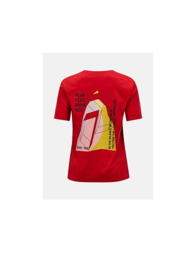 Koszulka damska peak performance w explore graphic tee kolor czerwony