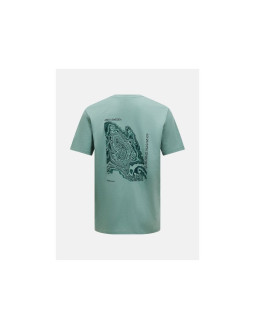 Koszulka męska peak performance m explore graphic tee kolor zielony 2