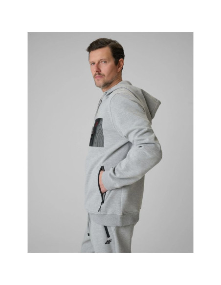 Bluza dresowa regular z kapturem męska 4f 4frss26tswsm2975-20s