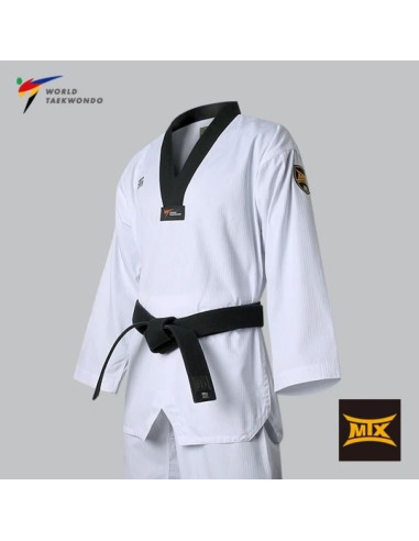 Dobok do taekwondo mtx 2 black - atest world taekwondo (wt) | mooto