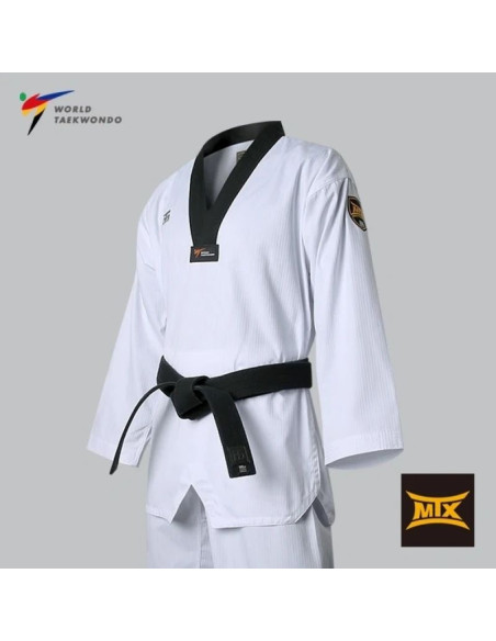 Dobok do taekwondo mtx 2 black - atest world taekwondo (wt) | mooto