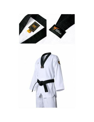 Dobok do taekwondo mtx 2 black - atest world taekwondo (wt) | mooto