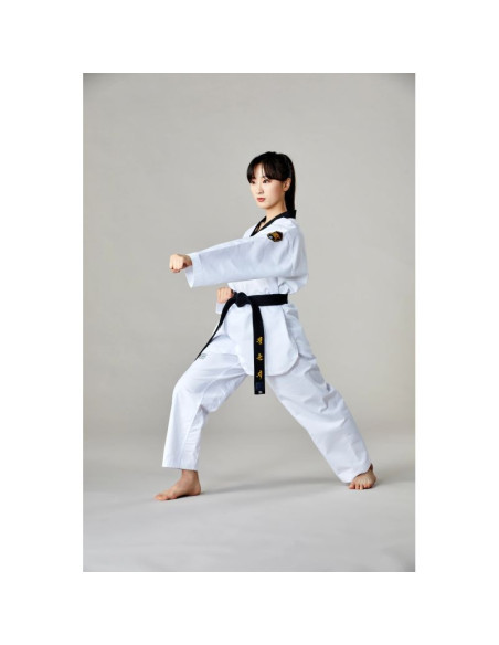 Dobok do taekwondo mtx 2 black - atest world taekwondo (wt) | mooto