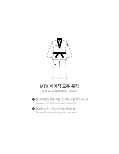 Dobok do taekwondo mtx 2 black - atest world taekwondo (wt) | mooto