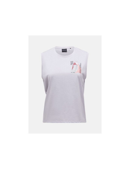 Koszulka damska peak performance w explore graphic sleeveless kolor szary