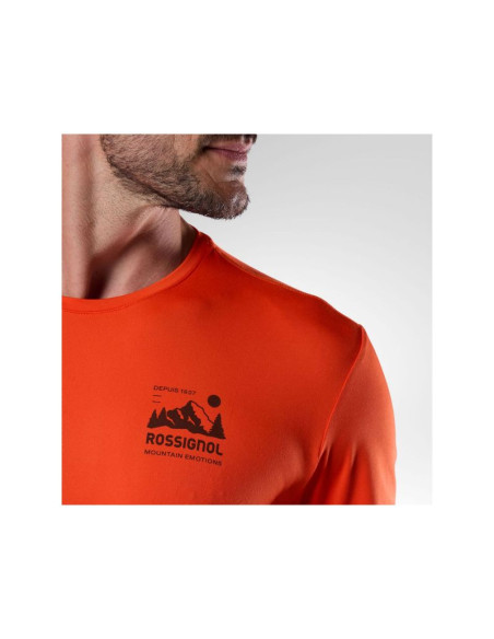 Koszulka męska rossignol m graphic active tee pomarańczowa