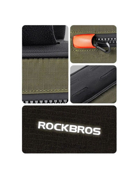 Torba rockbros 30120079001 rowerowa na ramę 1,7 l - zielono-czarna