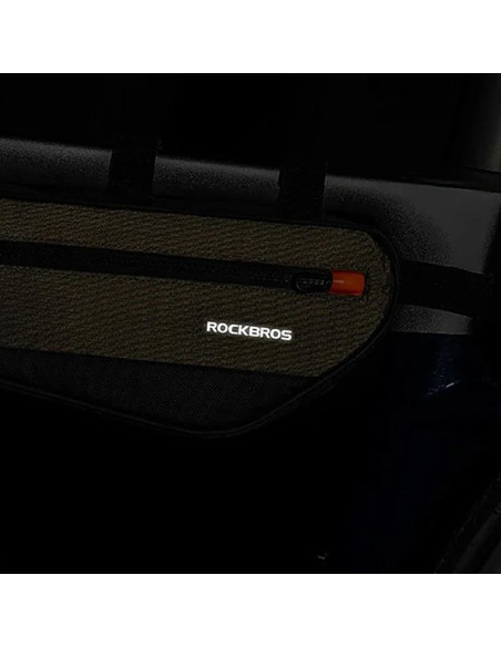 Torba rockbros 30120079001 rowerowa na ramę 1,7 l - zielono-czarna
