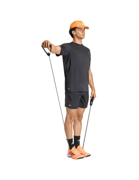 Koszulka męska adidas tech essentials workout 3-stripes czarna kq7485