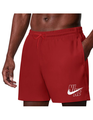 Spodenki kąpielowe nike logo lap 5" volley czerwone nessg574 614