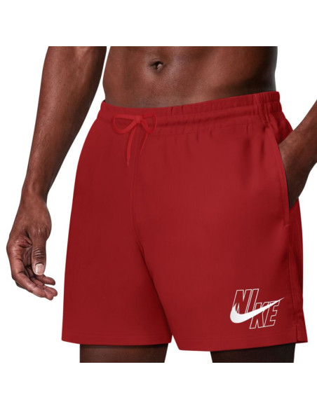 Spodenki kąpielowe nike logo lap 5" volley czerwone nessg574 614