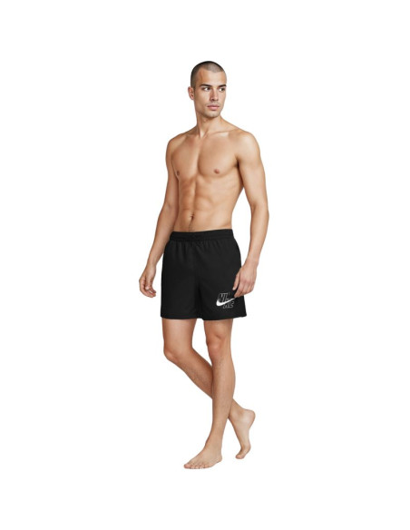 Spodenki kąpielowe nike logo lap 5" volley czarne nessg574 001