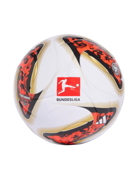 Piłka nożna adidas bundesliga 26/27 torfabrik league box biało-pomarańczowo-złota hy5057