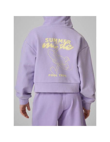 Bluza dresowa loose z kapturem dziewczęca 4f 4fjrss26tswsf2936-52s