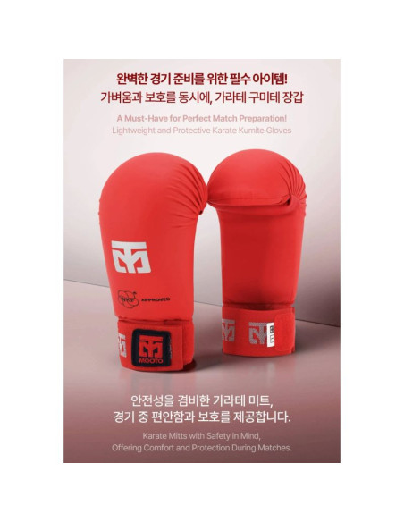 Rękawice do karate - mitts 2 red wkf | mooto