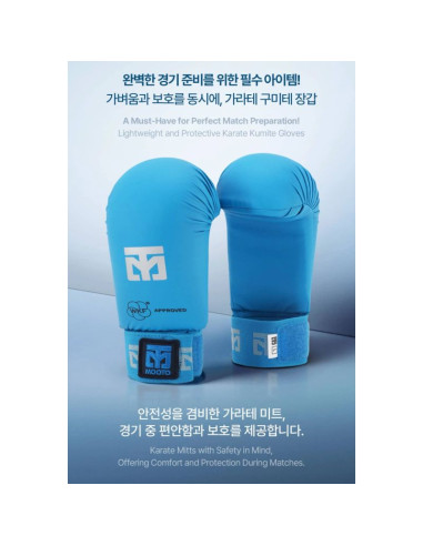 Rękawice do karate - mitts 2 blue wkf | mooto