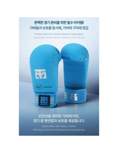 Rękawice do karate - mitts 2 blue wkf | mooto