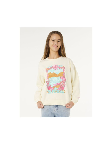 Bluza dziewczęca rip curl sunshine squad crew-girl biała