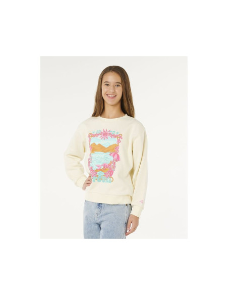Bluza dziewczęca rip curl sunshine squad crew-girl biała
