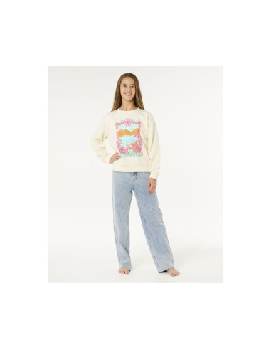 Bluza dziewczęca rip curl sunshine squad crew-girl biała