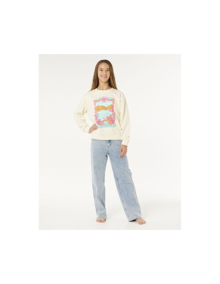 Bluza dziewczęca rip curl sunshine squad crew-girl biała