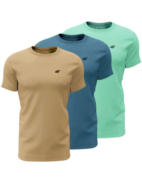 T-shirt męski (zestaw koszulek 3 szt.) 4f 4fwss26ttshm4481-91s