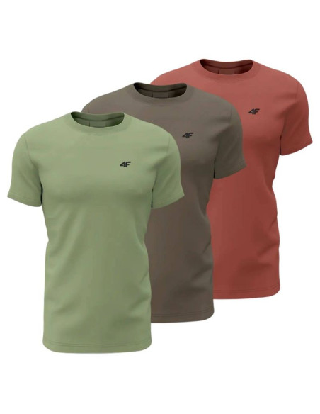 T-shirt męski (zestaw koszulek 3 szt.) 4f 4fwss26ttshm4480-90s