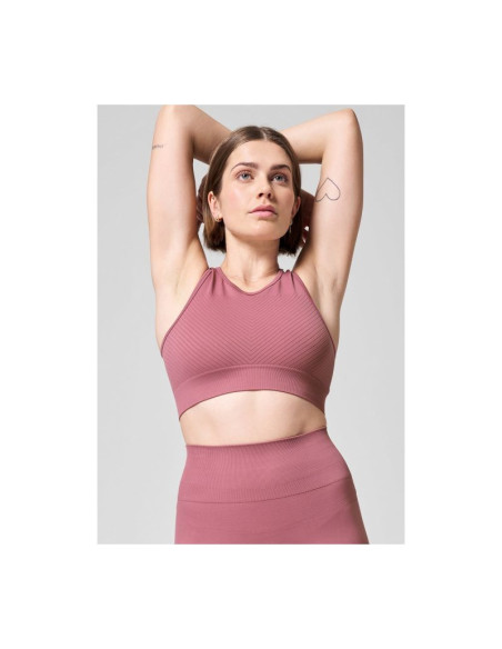 Top treningowy casall essential block seamless sport top różowy