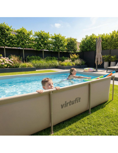 Virtufit prostokątny basen 260 x 180 cm z pompą filtrującą beżowy